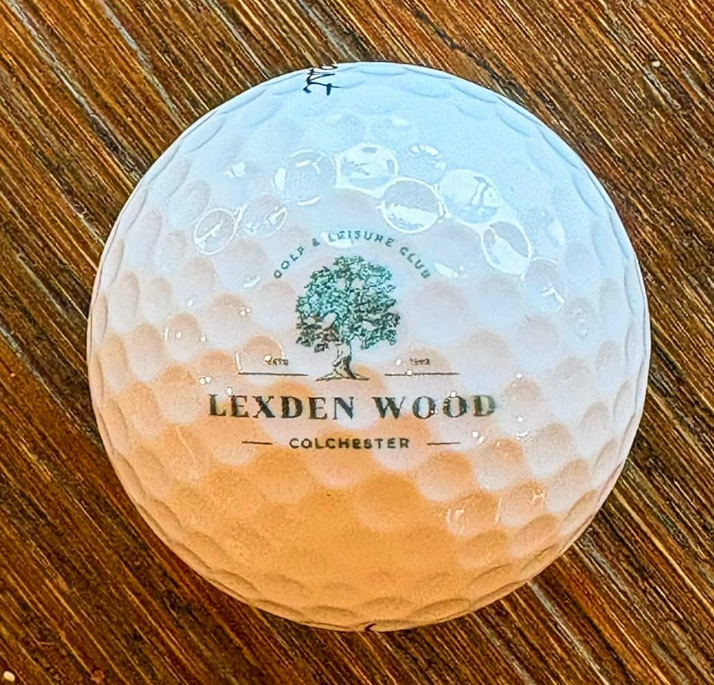 Lexden Wood branded golf ball